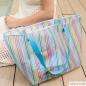 Preview: Netzstoff mit Multicolour Streifen Transparent
